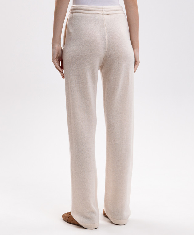 Sporty & Rich Брюки цвета айвори из кашемира и шерсти PA02782327CR01 изображение 4
