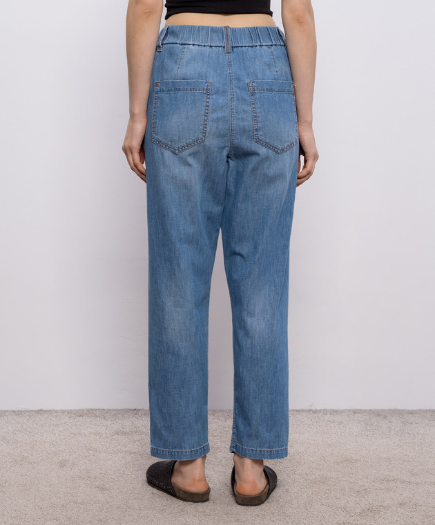 Brunello Cucinelli Сині джинси з ланцюжком MH192P5566 зображення 4