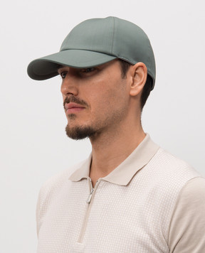 Enrico Mandelli Зеленая кепка из шерсти с гравировкой логотипа CAP4014531