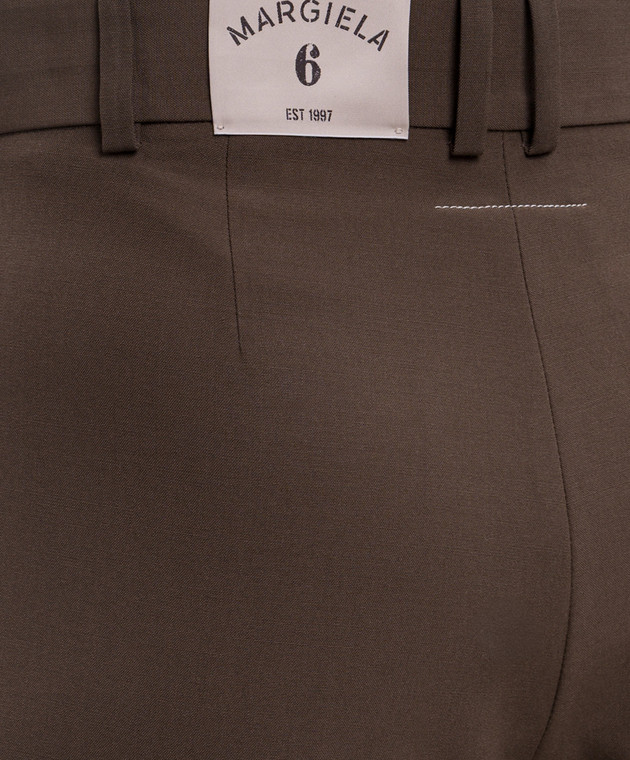 Maison Margiela MM6 Коричневые брюки с шерстью S52KA0574M36020 изображение 5