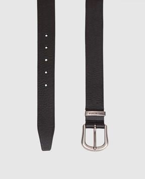 Balenciaga Чорний шкіряний ремінь з гравіюванням логотипа 8521722AB91