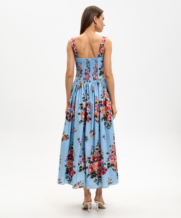 Dolce&Gabbana Блакитна сукня в квітковий принт F6TTHTHS5UU зображення 4