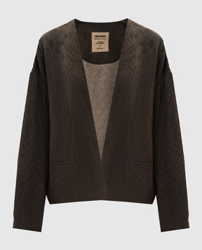 UMA WANG Коричневый кардиган Klarke в геометрический узор UP6011