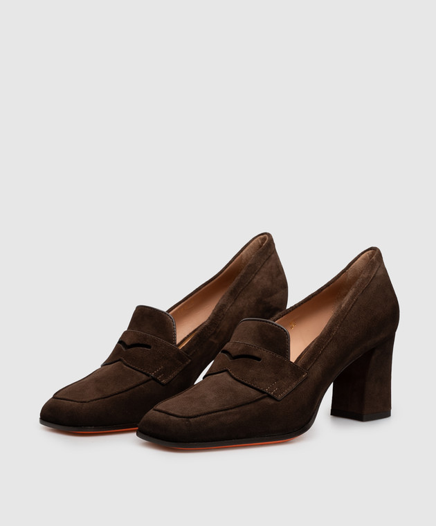 Santoni Коричневі замшеві туфлі WDOR72446HI2NAEA зображення 2