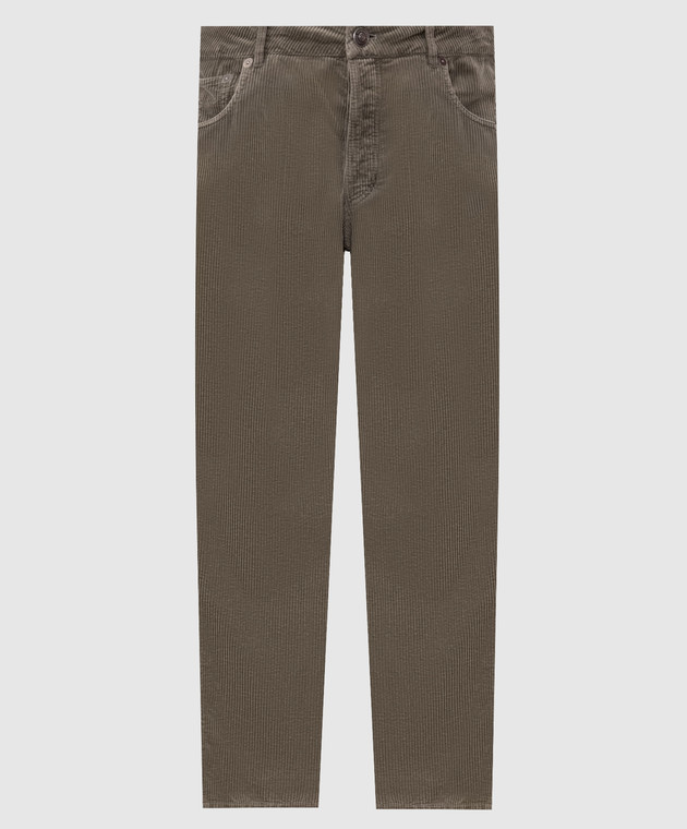 Brunello Cucinelli Вельветовые брюки цвета хаки M280NF1012