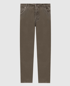 Brunello Cucinelli Вельветовые брюки цвета хаки M280NF1012