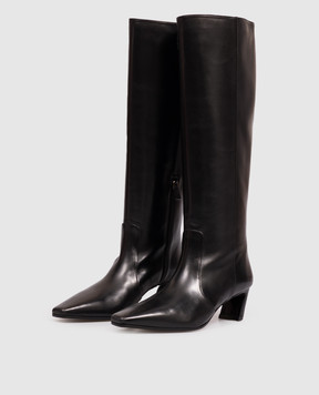 Stuart Weitzman Черные кожаные сапоги STASSI SM504