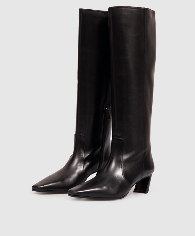 Stuart Weitzman Чорні шкіряні чоботи STASSI SM504 зображення 2