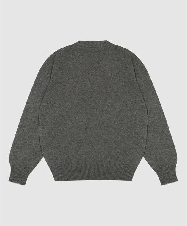 Brunello Cucinelli Дитячий сірий кардиган з кашеміру B22M10016B зображення 2