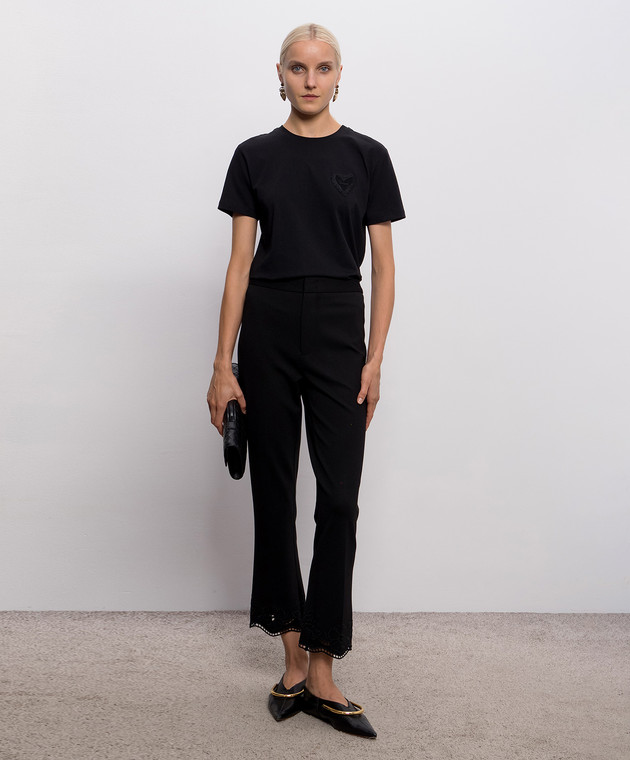 Twinset Черная футболка с нашивкой логотипа 262TP2302 изображение 2