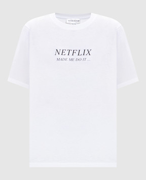 Victoria Beckham Белая футболка с надписью 1325JTS006477A