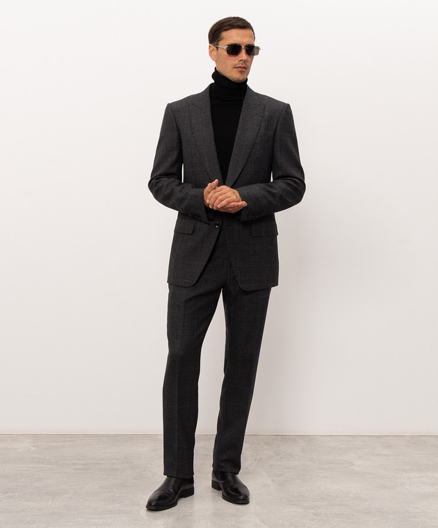 Tom Ford Сірий костюм з вовни в клітинку JLYP03W0154PLSS01W0154 зображення 2