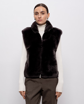 Peserico Коричневий комбінований жилет S89298F03B9T470