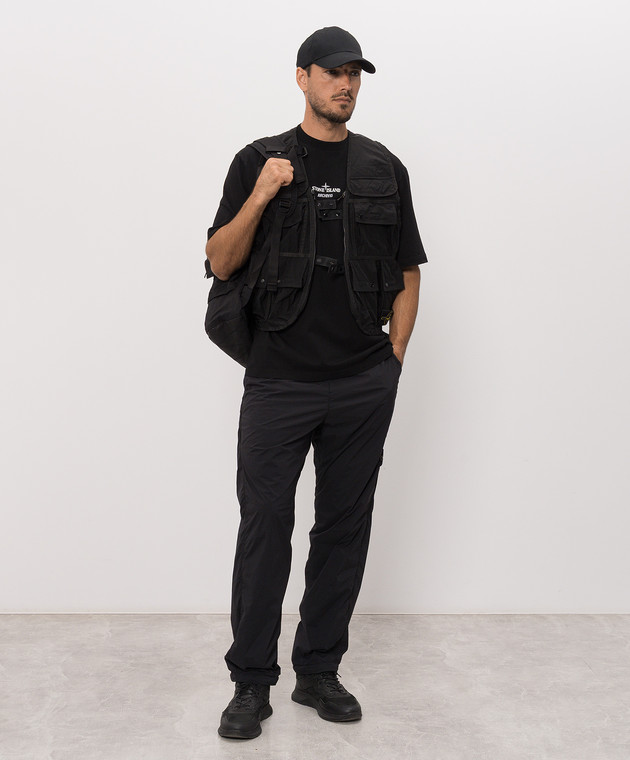 Stone Island Чорна футболка з принтом ARCHIVIO L2S152100033S0091 зображення 2