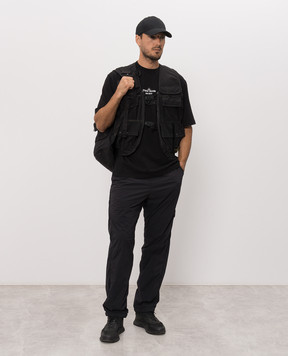 Stone Island Чорна футболка з принтом ARCHIVIO L2S152100033S0091