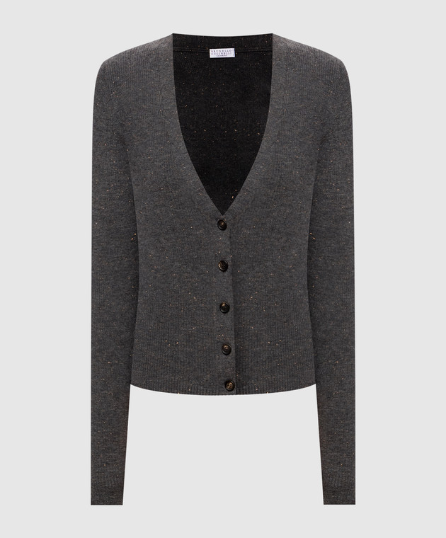 Brunello Cucinelli Сірий кардиган з кашеміром M9A822206
