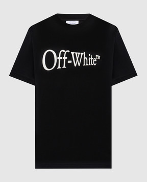 Off-White Чорна футболка з логотипом 44MAA120F5J00F