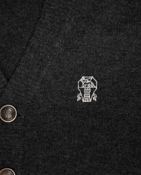 Brunello Cucinelli Детский серый кардиган из кашемира B22M10016C