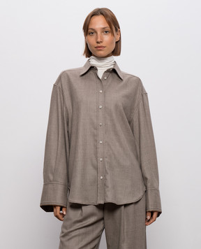 Brunello Cucinelli Бежевая рубашка из шерсти MP550M1M06