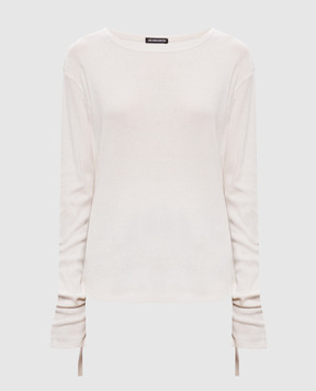 Ann Demeulemeester Лонгслив цвета айвори в рубчик B0014242FA659