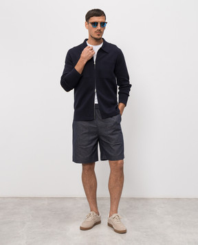 Cashmere&Whiskey Синій кардиган із шовком MU10342318519R