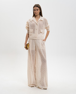 Ermanno Scervino Бежеві штани з мережива D482P360EQF