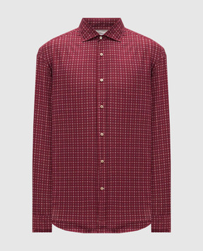 Brunello Cucinelli Бордова сорочка у візерунок MA6920627