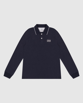 Brunello Cucinelli Дитяче сіре поло з вишивкою BE854T329B