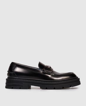 Versace Чорні шкіряні лофери Adriano 10173631A12298