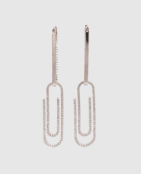 Off-White Серебристые серьги Paperclip с кристаллами OWOD2ACS26MET001