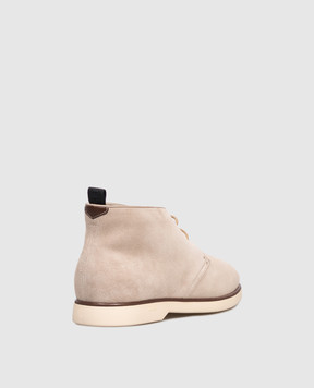 Zilli Бежевые замшевые дезерты с логотипом 0161sh