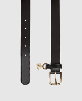 Dolce&Gabbana Чорний шкіряний ремінь з підвіскою EE0071A1065