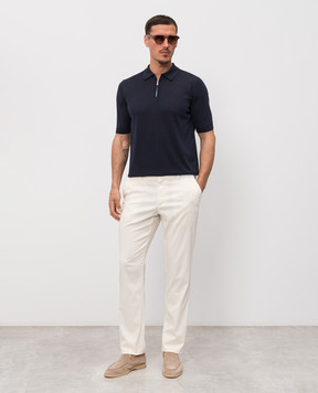 Castangia dal 1850 Синє поло з шовком DBPZ1S26