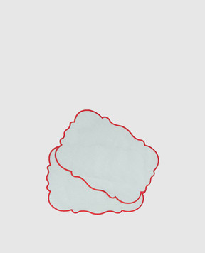 Bitossi Home Набор голубых столовых ковриков с льном FLO00404