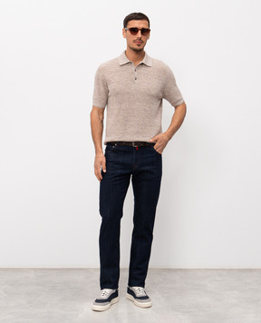 Kiton Сині джинси з патчем логотипа UPNJSK0628H