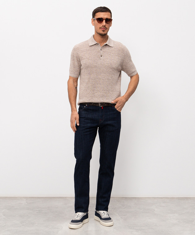 Kiton Сині джинси з патчем логотипа UPNJSK0628H зображення 2