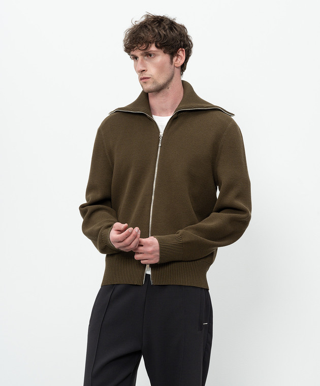 Bottega Veneta Кардиган кольору хакі з вовною 862729V68M0 зображення 3