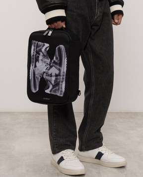 Off-White Чорна сумка Heritage Shoe Box Bag X-ray OWMNQ24F26FB01