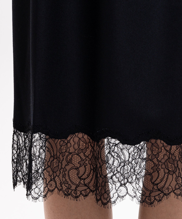 Carven Черная юбка с шерстью и шелком 6262K21045 изображение 5