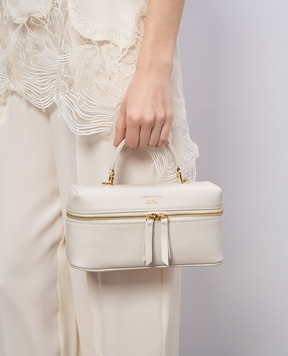 Christian Villa Кожаная сумка кросс-боди цвета айвори 06454