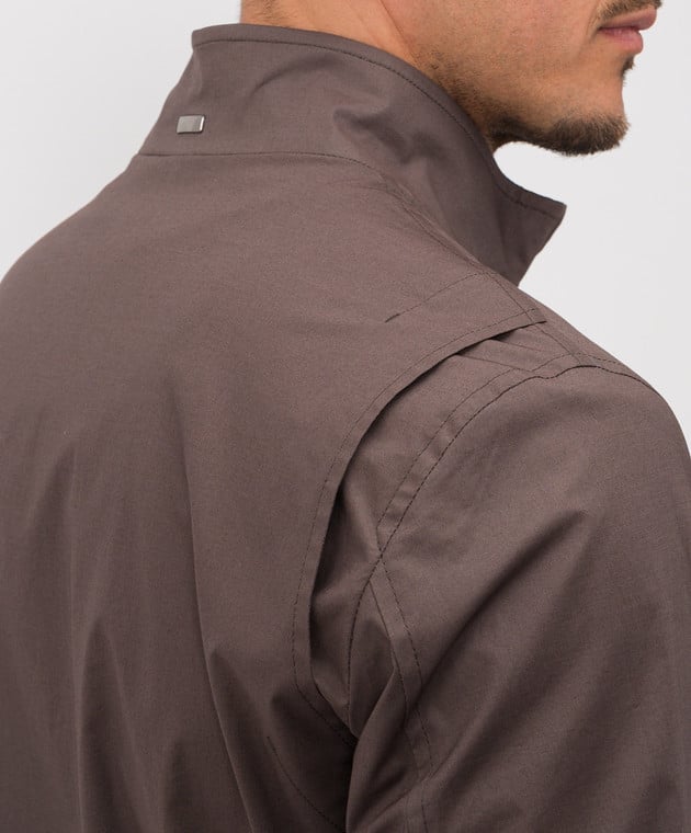 Herno Коричневая куртка с металлической пластиной с логотипом GI000640U13164Z изображение 5