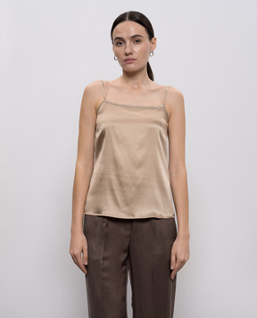 Peserico Бежевий топ із шовку A08921D02372