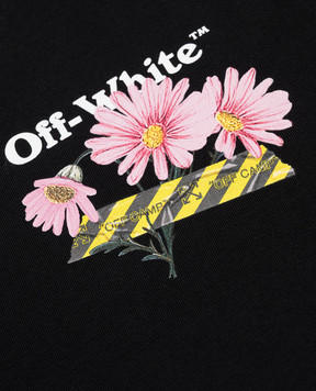 Off-White Дитяча чорна футболка Daisy 44GAA001S26J004