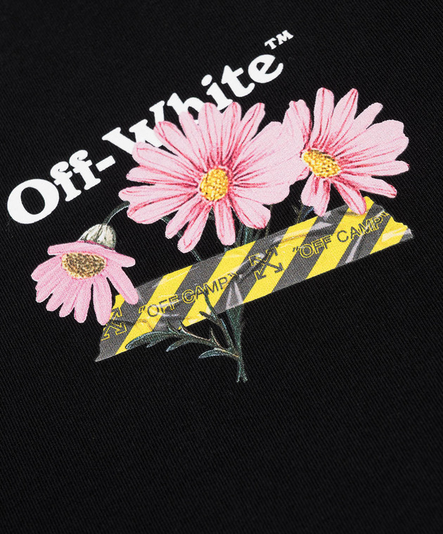 Off-White Дитяча чорна футболка Daisy 44GAA001S26J004 зображення 3
