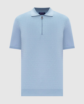 Stefano Ricci Блакитне поло з вовни, кашеміру та шовку W505507P31W26150