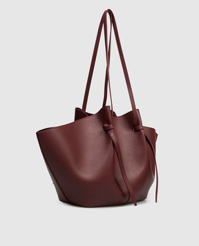 YUZEFI Бордова шкіряна сумка-тоут Mochi LARGEMOCHIBERRY