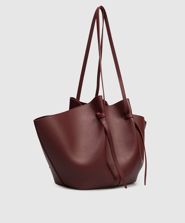 YUZEFI Бордова шкіряна сумка-тоут Mochi LARGEMOCHIBERRY зображення 3