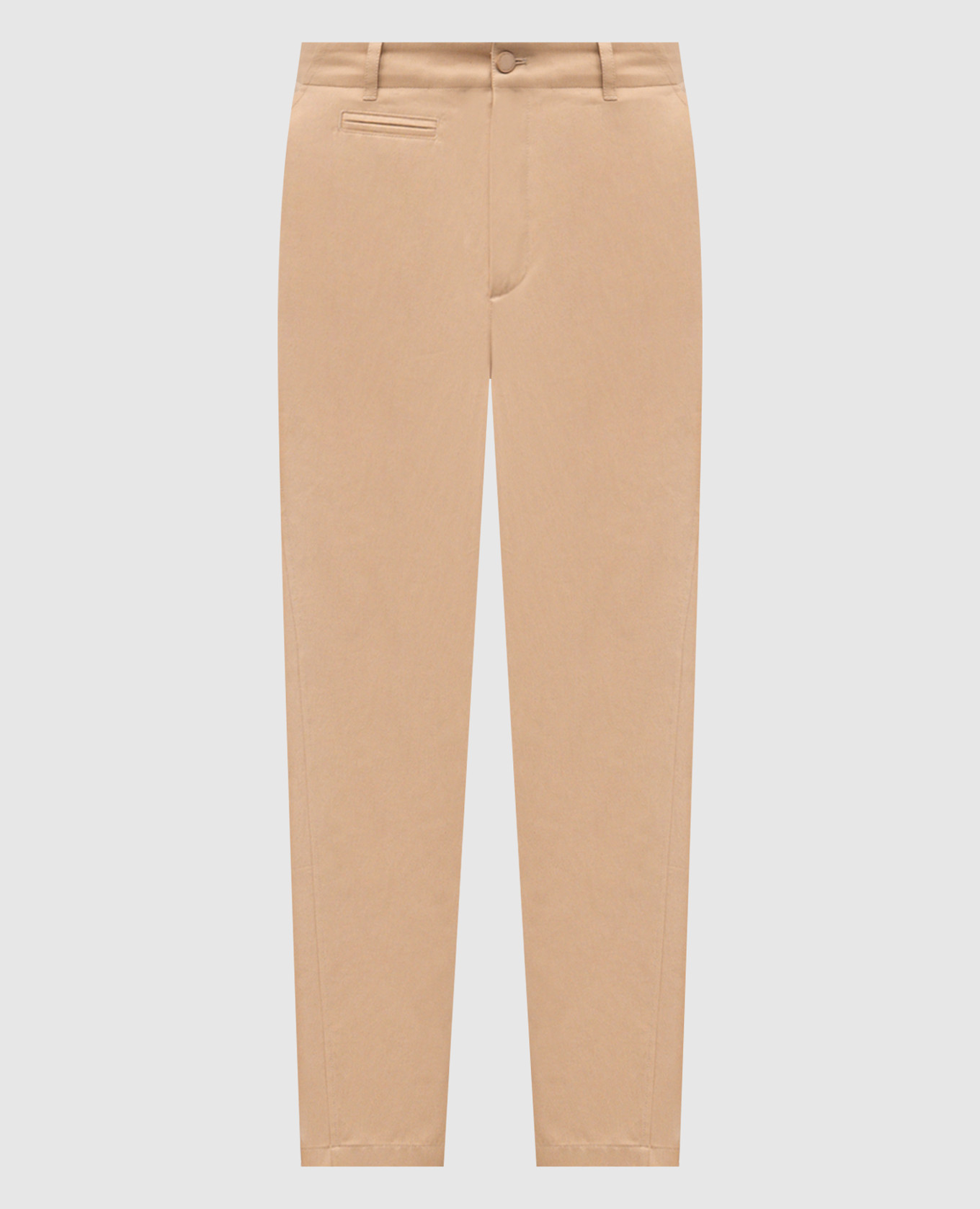 

Бежевые брюки с логотипом, Бежевый, Зауженные брюки