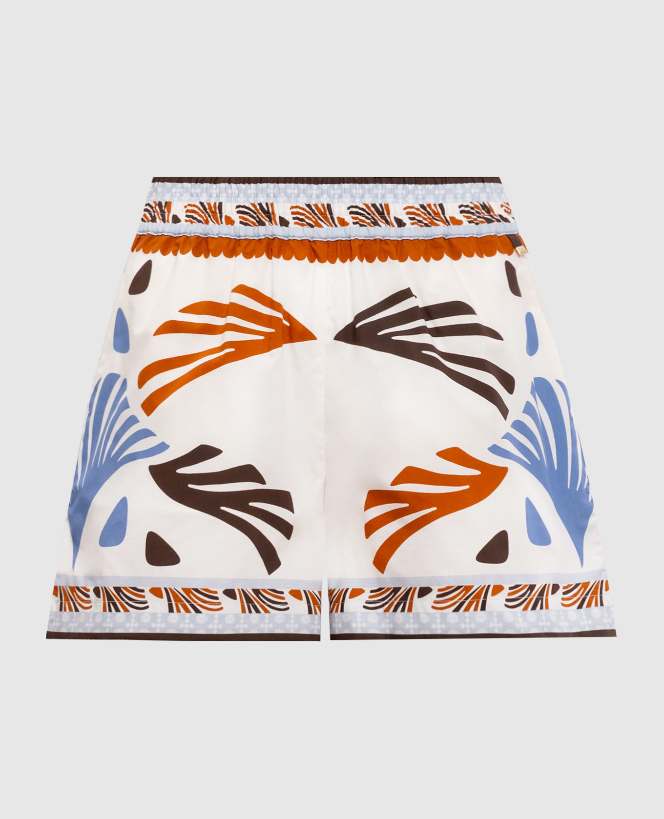 Шорти кольору айворі з контрастним принтом