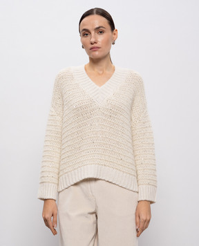 Peserico Білий пуловер з вовною альпаки S99405F039283G